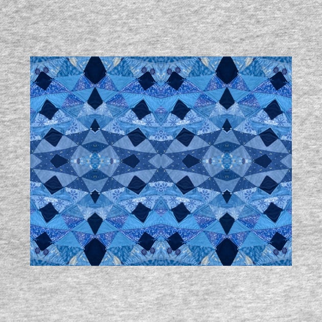 Blue Patchwork Quilt Pattern by Amanda1775